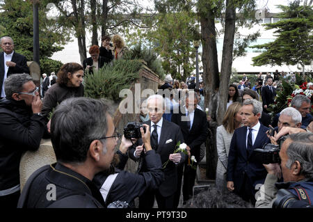 Barcelone, Espagne. 8 octobre 2018. Funérailles de la diva espagnole Montserrat Caballé, à Barcelone. Elle est décédée le samedi 6 octobre 2018, 85 ans. Sa famille, plusieurs amis comme Josep Carreras, Jaume Arragall, Jordi Savall, Albano, politiciens et de nombreux admirateurs ont aidé à donner le dernier adieu à la soprano. Credit : Rosmi Duaso/Alamy Life News Banque D'Images