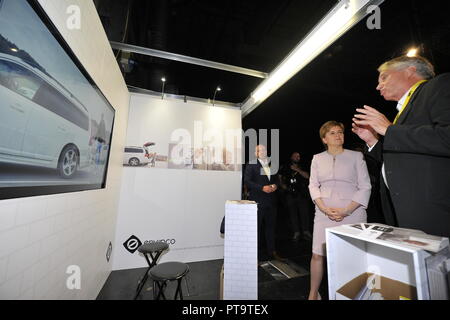 Glasgow, Royaume-Uni. 8 octobre 2018. Nicola Sturgeon MSP - Premier ministre et leader du Parti nationaliste écossais, SNP Conférence nationale annuelle du SECC. Crédit : Colin Fisher/Alamy Live News Banque D'Images