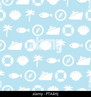 Transparente avec motif Vector Illustrations Marine. Arrière-plan de voyage en bleu. Illustration de Vecteur