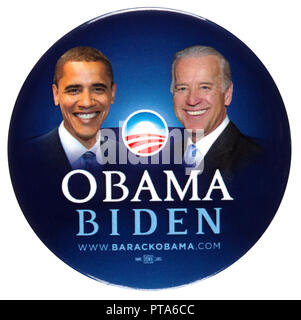2008 élection présidentielle aux États-Unis Barack Obama et Joseph Biden Campaign Button PIN Banque D'Images