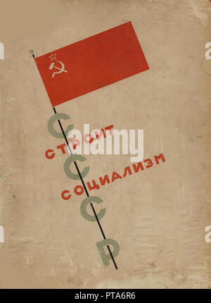 Conception de la couverture URSS construit le socialisme, 1933. Créateur : El Lissitzky, (1890-1941). Banque D'Images