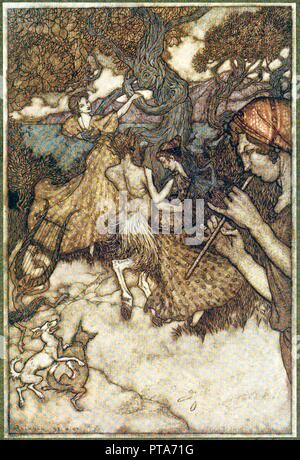 Si Orphée d'abord produit la valse ., de l'Ingoldsby Legends, pub. 1907. Créateur : Arthur Rackham (1867 - 1939). Banque D'Images