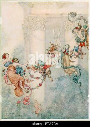 Puck : Elle n'a jamais eu si doux un Changeling, dans le Songe d'une nuit rêve, pub. 1914. Organisateur : Wiliam Heath Robinson (1872 - 1944). Banque D'Images