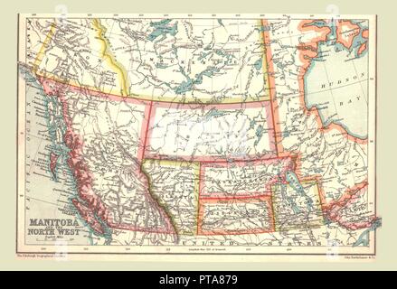 Carte du Manitoba et le nord-ouest, 1902. Créateur : Inconnu. Banque D'Images