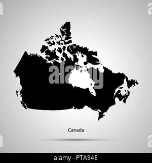 Canada carte du pays, simple silhouette noire Illustration de Vecteur