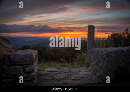 Coucher du soleil à Shenandoah National Park Banque D'Images