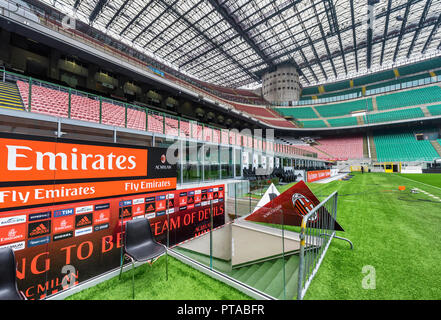 Tribunes à San Siro - l'aire officielle du FC et FC Inter Milan Banque D'Images