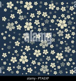 Motif de fond dans le style japonais design pour décoration papier peint Illustration de Vecteur
