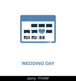 Jour de mariage icône dans deux couleur design. Élément simple illustration. Jour de mariage à partir de l'icône de création collection lune de miel. Pour la conception web, apps et d'impression Banque D'Images