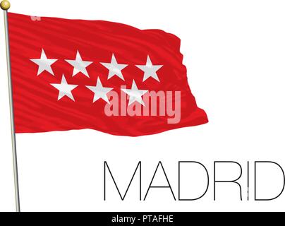 Drapeau régional officiel de Madrid, Espagne, vector illustration Illustration de Vecteur