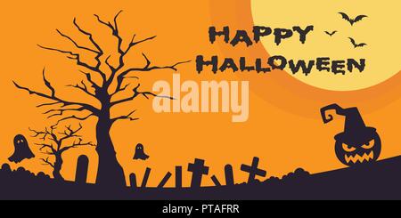Happy Halloween Party poster design vector illustration Illustration de Vecteur