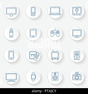 La technologie moderne devices icons set Illustration de Vecteur