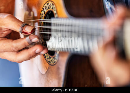 Détail de la guitare portugaise. Utilisé pour le fado. Banque D'Images