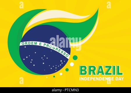 Le jour de l'indépendance du Brésil d'illustration vectorielle bannière de célébration de la journée nationale Illustration de Vecteur