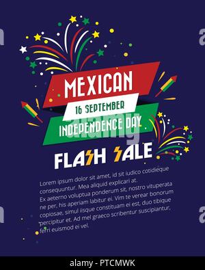 La Fête de l'indépendance du Mexique poster & design de bannières vector illustration Illustration de Vecteur