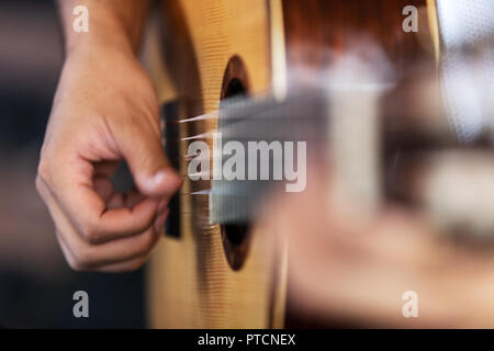 Détail de la guitare portugaise. Utilisé pour le fado. Banque D'Images