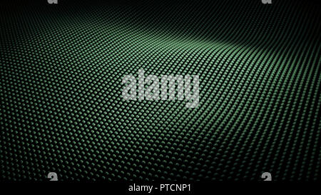 Abstrait moderne métal vert vif à ondes de surface avec champ de vision Banque D'Images