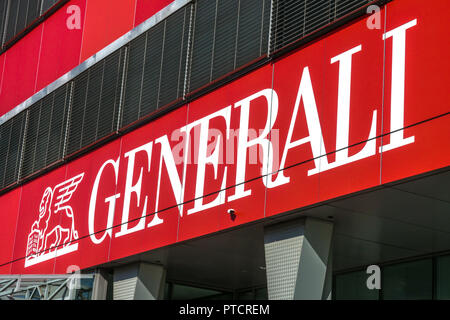 Logo Generali, assurance, Prague, République Tchèque Banque D'Images