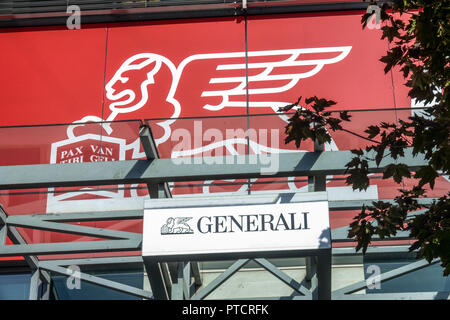 Logo Generali, assurance, Prague, République Tchèque Banque D'Images