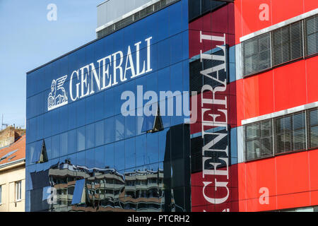 Logo Generali, assurance, Prague, République Tchèque Banque D'Images