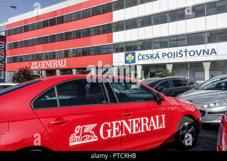 Generali Ceska Pojistovnai logo voiture, assurance, Prague, République tchèque Banque D'Images