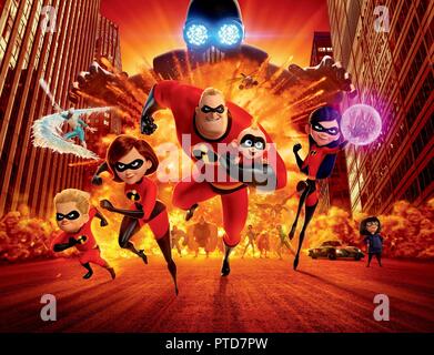 Titre original : The Incredibles 2. Titre en anglais : INDESTRUCTIBLES 2. Année : 2018. Réalisateur : Brad Bird. Credit : Pixar Animation Studios/WALT DISNEY PICTURES / Album Banque D'Images