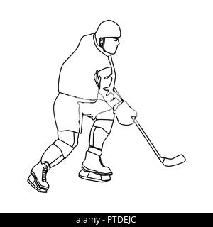 Vecteur moderne logo de hockey. logo pour équipe de hockey. silhouette d'un joueur de hockey sur le fond blanc illustration Illustration de Vecteur