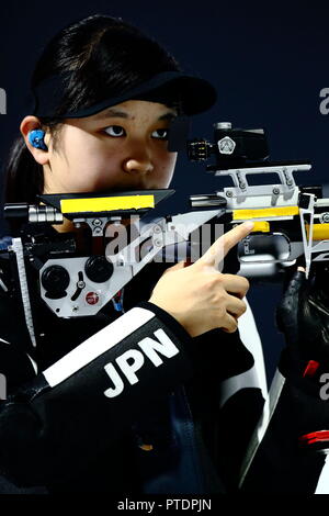 Buenos Aires, Argentine. 6 Oct, 2018. Aoi Takagi (JPN) - fusil de tir : 10m rifle à air Buenos Aires au cours de qualification pour les Jeux Olympiques de la Jeunesse 2018 au parc TECNOPOLIS à Buenos Aires, Argentine . Credit : Naoki Nishimura/AFLO SPORT/Alamy Live News Banque D'Images