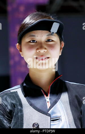 Buenos Aires, Argentine. 6 Oct, 2018. Aoi Takagi (JPN) - fusil de tir : 10m rifle à air Buenos Aires au cours de qualification pour les Jeux Olympiques de la Jeunesse 2018 au parc TECNOPOLIS à Buenos Aires, Argentine . Credit : Naoki Nishimura/AFLO SPORT/Alamy Live News Banque D'Images