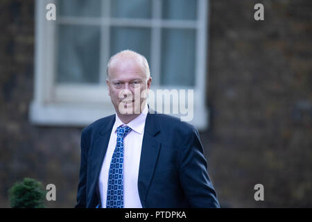 Londres 9 octobre 2018, Chris Grayling MP, PC, secrétaire des Transports, arrive à une réunion du Cabinet, au 10 Downing Street, London Credit Ian Davidson/Alamy Live News Banque D'Images