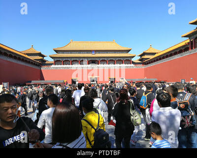 Beijing, Beijing, Chine. 9 octobre, 2018. Beijing, Chine - environ 11,15 millions de touristes affluent à Beijing lors de la fête nationale cette année. Crédit : SIPA Asie/ZUMA/Alamy Fil Live News Banque D'Images