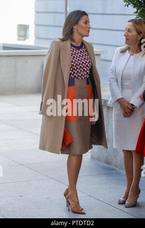 Madrid, Espagne. 09Th Oct, 2018. Reine Letizia participe à la Journée internationale des maladies mentales au congrès national à Madrid, Espagne le 9 octobre 2018. Credit : Jimmy Olsen/Media Espagne*** ***aucune perforation/Alamy Live News Banque D'Images