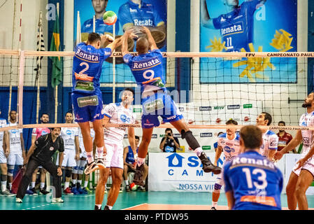 Campinas, Brésil. 05Th Oct, 2018. finale de la Paulista men&# 39;lleyballball, tenu à Campinas, au gymnase Taquaral à partir de lundi (8) et de finition dans les premières minutes de ce mardi (9) . Crédit : Fabio Leoni/FotoArena/Alamy Live News Banque D'Images