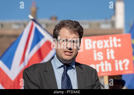 Londres 9 Octobre 2018 Eliot Higgins fondateur de Bellingcat parle aux journalistes concernant les dernières révélations sur le crédit d'attaquants Salisbury Ian Davidson/Alamy Live News Banque D'Images