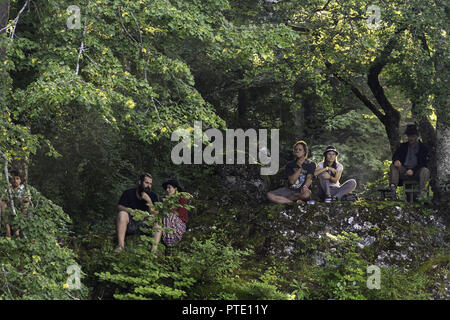 Sneznik, Inner Carniola, la Slovénie. 12Th Mar, 2018. Les visiteurs ont vu se trouve à profiter de la musique et admirer la nature pendant le festival. Credit : SOPA Images/ZUMA/Alamy Fil Live News Banque D'Images