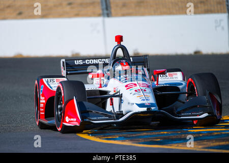 Sonoma, Californie, USA. 15 Sep, 2018. Marco Andretti, location # 98 conduite pour Andretti Autosport, Honda, au cours de la pratique à l'IndyCar Grand Prix de Sonoma, le 15 septembre 2018, Verizon IndyCar Series finale de la saison à la Sonoma Raceway à Sonoma, en Californie. Credit : Eddie Hurskin/ZUMA/Alamy Fil Live News Banque D'Images