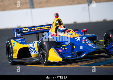 Sonoma, Californie, USA. 15 Sep, 2018. Alexander Rossi, location # 27 Andretti Autosport, conduite pour Honda, lors d'une pratique courante à l'IndyCar Grand Prix de Sonoma, le 15 septembre 2018, Verizon IndyCar Series finale de la saison à la Sonoma Raceway à Sonoma, en Californie. Credit : Eddie Hurskin/ZUMA/Alamy Fil Live News Banque D'Images