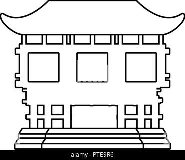 Portail chinois vecteur icône isolé illustration design Illustration de Vecteur