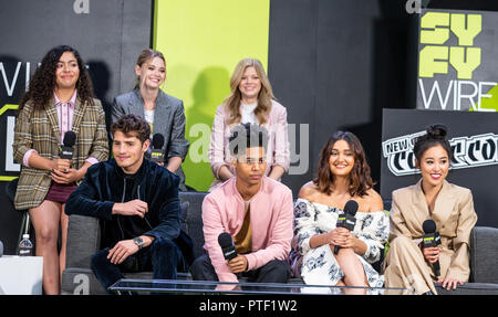 New York, NY - 5 octobre 2018 : la merveille des fugueurs et équipage cast assister à des cours de New York Comic Con à Jacob Javits Center Banque D'Images