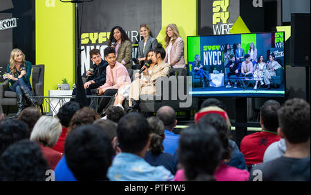 New York, NY - 5 octobre 2018 : la merveille des fugueurs et équipage cast assister à des cours de New York Comic Con à Jacob Javits Center Banque D'Images