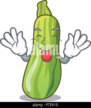 Langue de courgettes légumes frais isolé sur Mascot Illustration de Vecteur