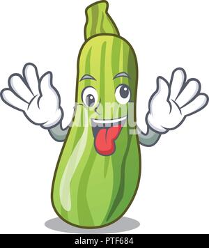 Courgettes Légumes frais fou isolé sur Mascot Illustration de Vecteur