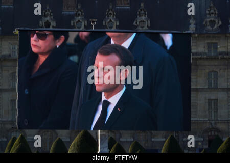 PARIS, FRANCE - 5 octobre 2018 - Paris la célébration des funérailles de Charles Aznavour à invalides lieu patrimonial, participer à l'externe aux citoyennes et fie Banque D'Images