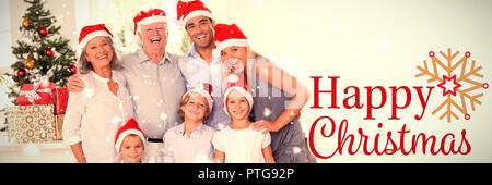 Image composite de family posing for photo Banque D'Images