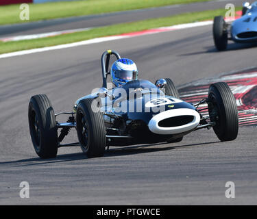 Steve Futter, Lotus 20, FJHRA, HSCC, championnat pour le pré-64 formule moteur avant et arrière Juniors, Donington Festival historique, 2018, sport automobile, Banque D'Images