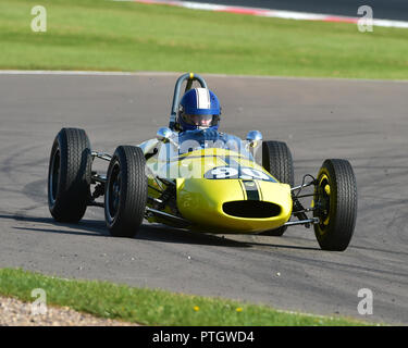 Andrew Hayden, Lotus 22, FJHRA, HSCC, championnat pour le pré-64 formule moteur avant et arrière Juniors, Donington Festival historique, 2018, sport automobile, Banque D'Images