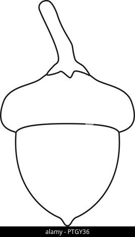 Les dessins au trait noir et blanc acorn Illustration de Vecteur