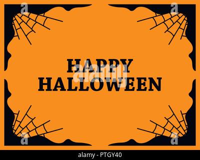 Cadre de l'halloween avec d'araignée. Maison de l'arrière-plan. Vector illustration Illustration de Vecteur
