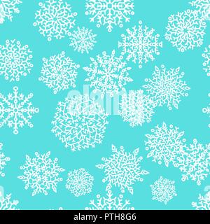 Transparente avec motif de noël flocons blancs sur fond bleu. Vector illustration. Illustration de Vecteur