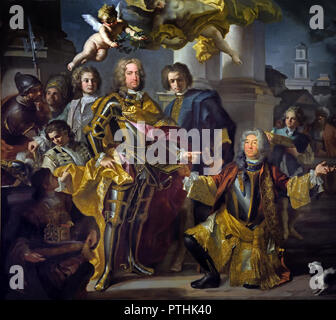 L'empereur Charles VI et Gundacker Count Althann 1728 Francesco Solimena - 1657 1747 Italie italien ( harles VI, (1685 - 1740, Vienne Autriche ) saint empereur romain à partir de 1711 et, comme Charles III, l'archiduc d'Autriche et roi de Hongrie. Banque D'Images